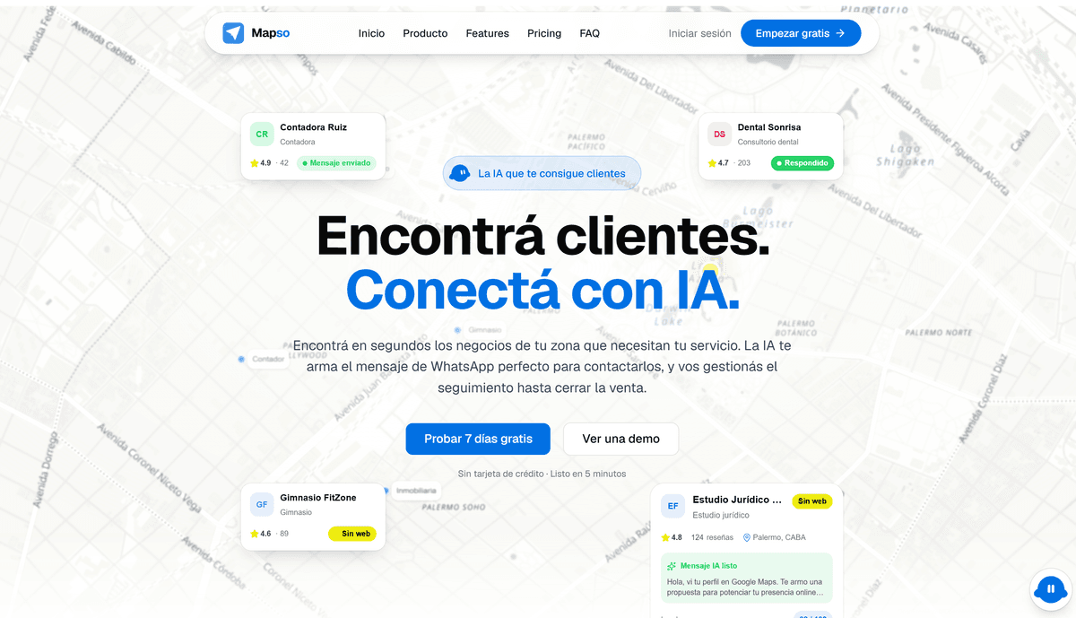Mapso — Encontrá clientes. Conectá con IA.
