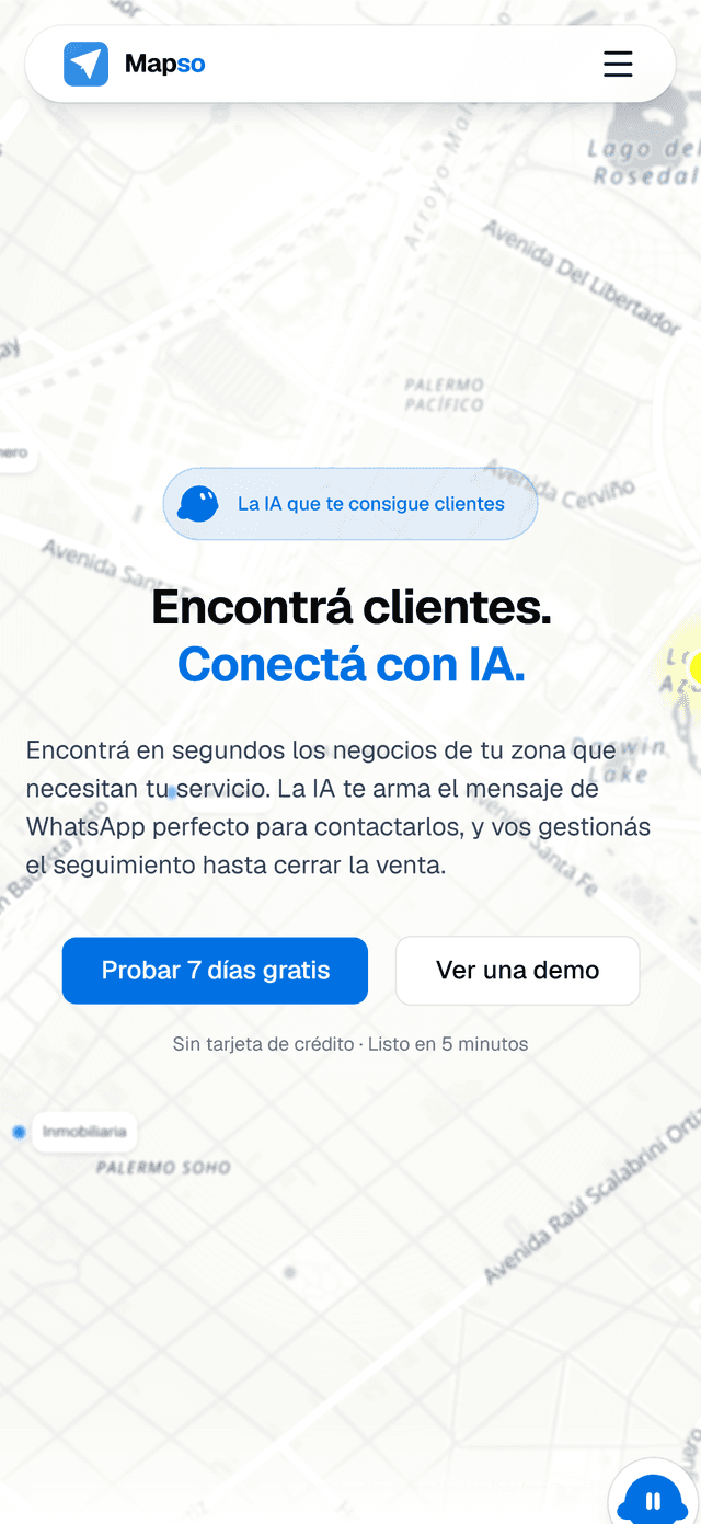 Mapso — Encontrá clientes. Conectá con IA. mobile