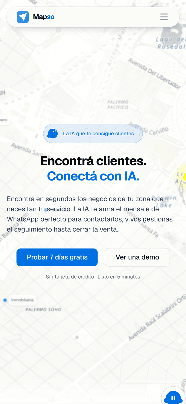 Mapso — Encontrá clientes. Conectá con IA. mobile