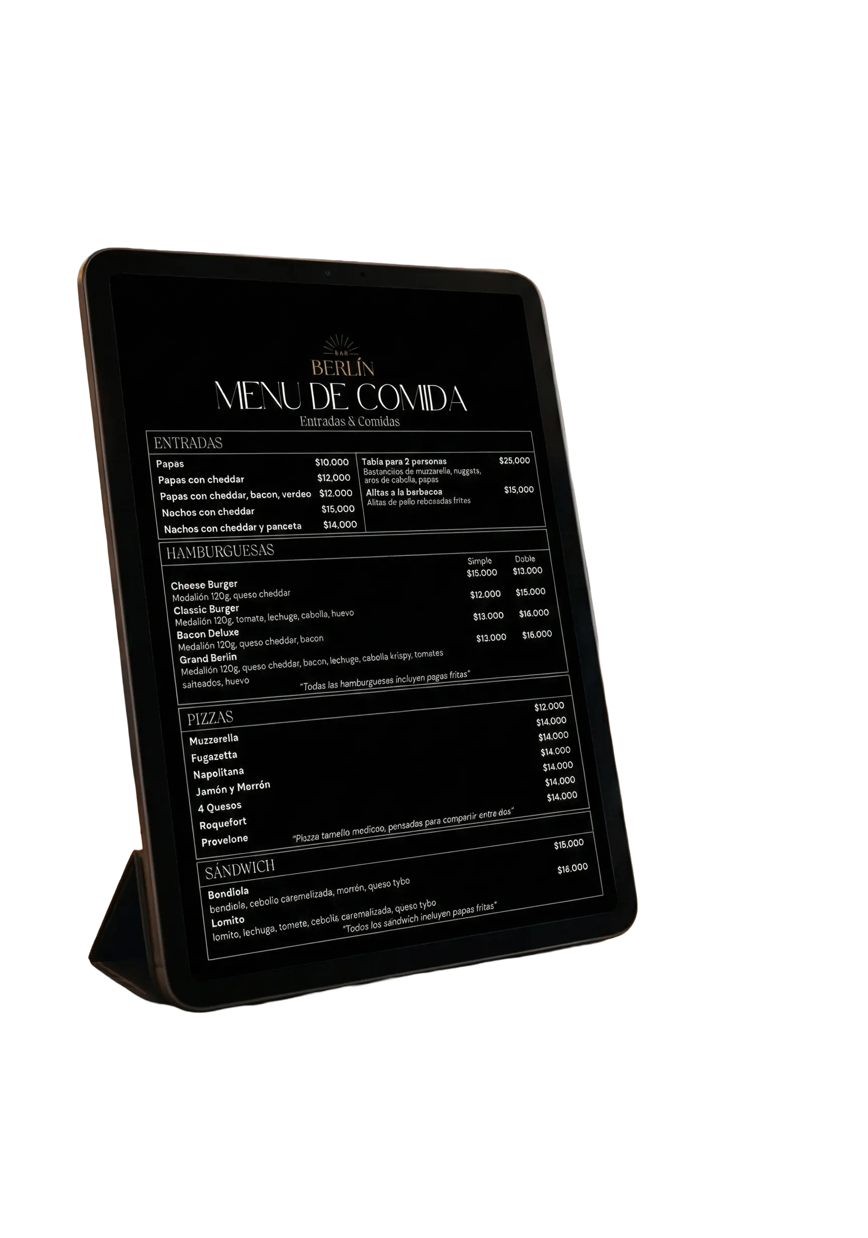 Bar Berlín tablet